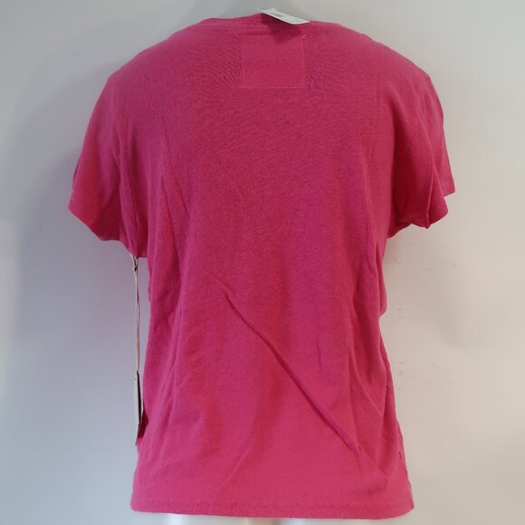 NWT Womens Mother Daisy and Confused Lil Sinful Wash Pink Cotton Linen T-Shirt L - Picture 6 of 9